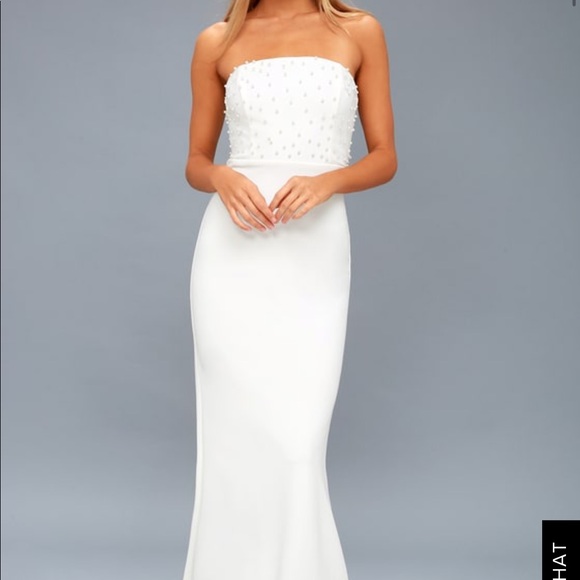 Lulus Dresses & Skirts - NWOT Blair White Pearl Maxi Dress Lulus